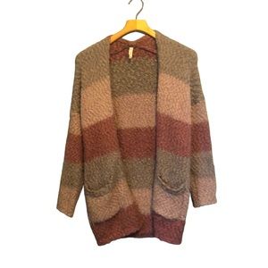Wishlist Chunky Colorblock Knit Sweater Cardigan With Pockets S/M